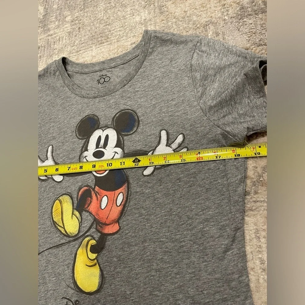 Disney 100 Gray Mickey Mouse Short Sleeve T-Shirt Women’s Size Medium NWOT - Picture 6 of 6